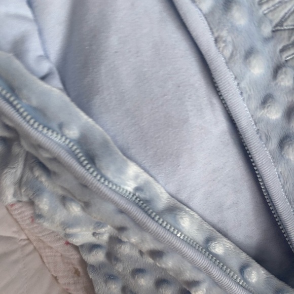 ⭒ 3-6M Calvin Klein Warm Hooded Baby Blue Textured Onesie plush Zip-up ⭒ - Picture 8 of 14